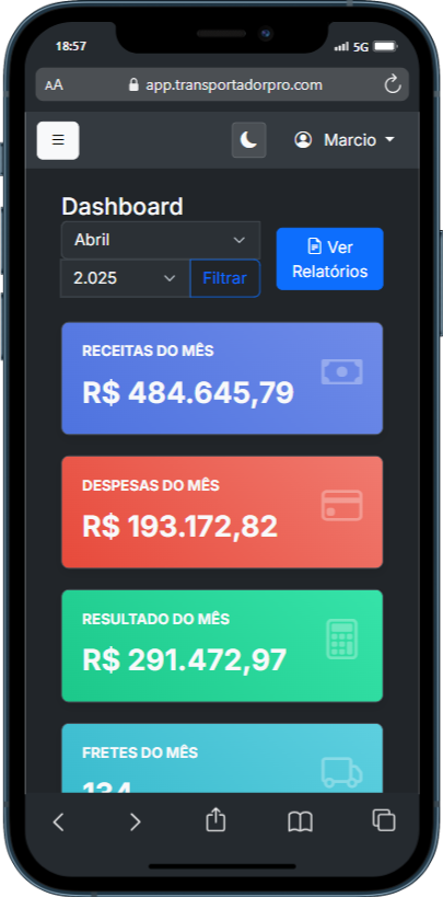 TransportadorPRO no iPhone